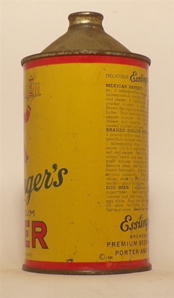 Esslinger's Beer Quart Cone Top, USBC 208-13