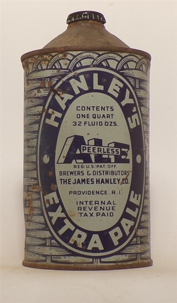 Hanley's Extra Pale (Gray) Quart Cone Top, USBC 211-15