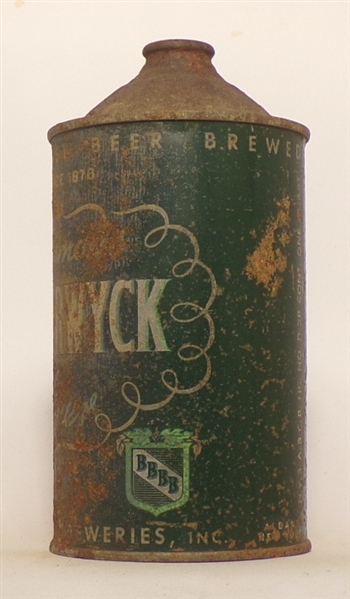 Beverwyck Beer Quart Cone Top, USBC 203-7