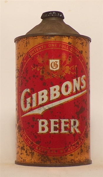 Gibbons Beer Quart Cone Top #1, USBC 210-4