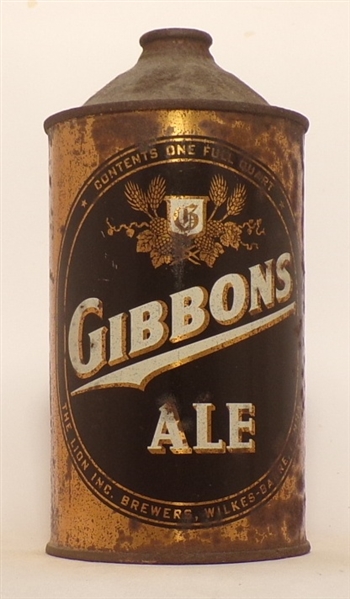 Gibbons Ale Quart Cone Top, USBC 210-2