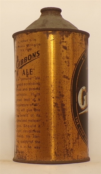 Gibbons Ale Quart Cone Top, USBC 210-2