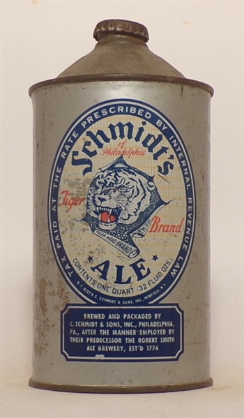 Schmidt's Ale Quart Cone Top, USBC 218-14