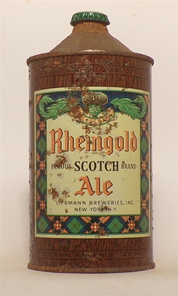 Rheingold Scotch Ale Quart Cone Top, USBC 218-4