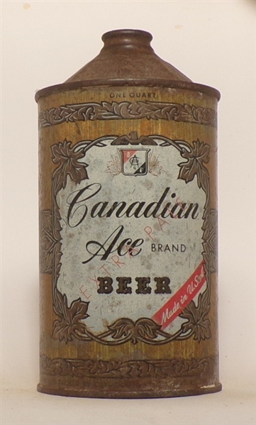 Canadian Ace Beer Quart Cone Top #2, 205-5