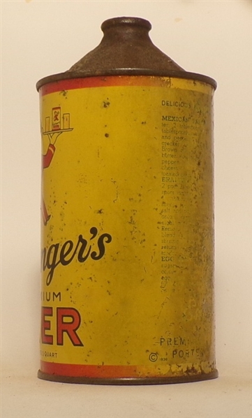 Esslinger's Premium Beer Quart Cone Top, USBC 208-14