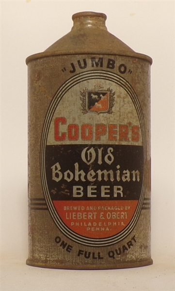 Cooper's Old Bohemian Jumbo Quart Cone Top, USBC 205-14