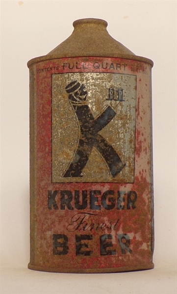 Krueger Finest Beer Quart Cone Top #1, USBC 213-17