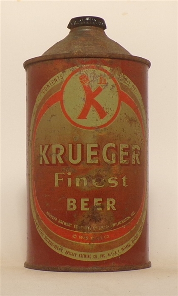 Krueger Finest Beer Quart Cone Top #2, USBC Like 214-1