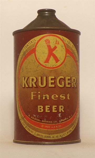 Krueger Finest Beer Quart Cone Top #3, USBC 214-1