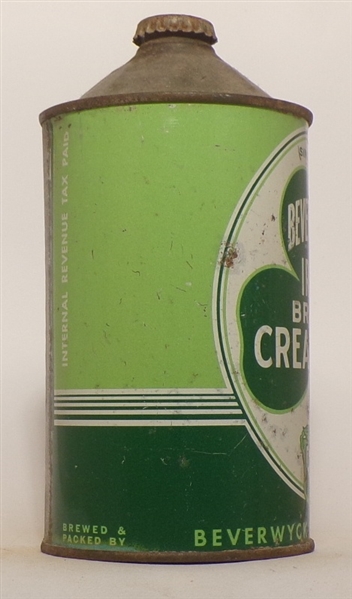 Beverwyck Irish Brand Cream Ale (Since 1845) Quart Cone Top, USBC 203-4