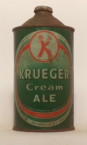 Krueger Cream Ale Quart Cone Top #4, USBC 213-14