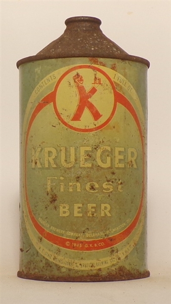 Krueger Finest Beer Quart Cone Top, USBC Like 312-18