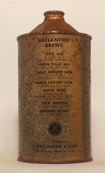 Ballantine's Ale Quart Cone Top #1, USBC 202-6