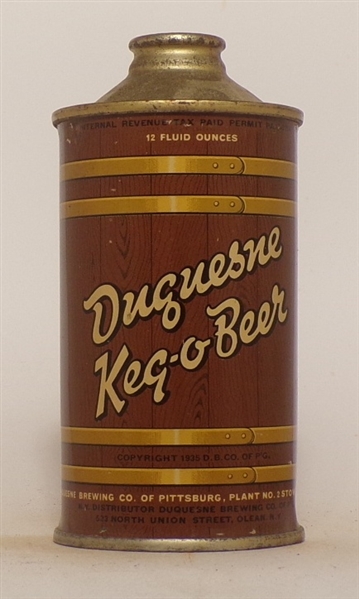 Duquesne Keg-o-Beer Low Profile Cone Top