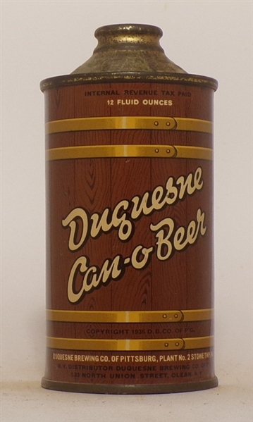 Duquesne Can-o-Beer Low Profile Cone Top
