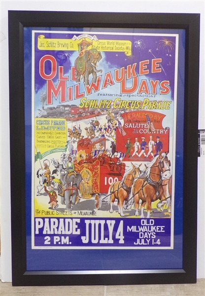 Old Milwaukee Days - Schlitz Circus Parade Framed Advertising Sign