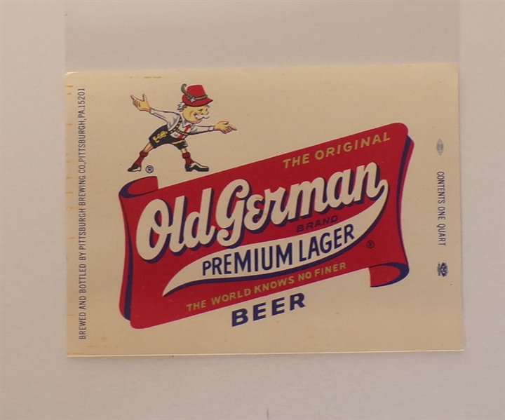 Old German Beer Label, Pittsburgh, PA