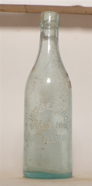 Hugo & Kling Embossed Blob Top Bottle, Rockford, IL