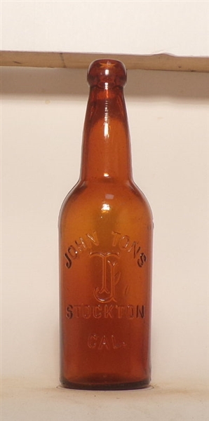 John Tons Embossed Blob Top Bottle, Stockton, CA