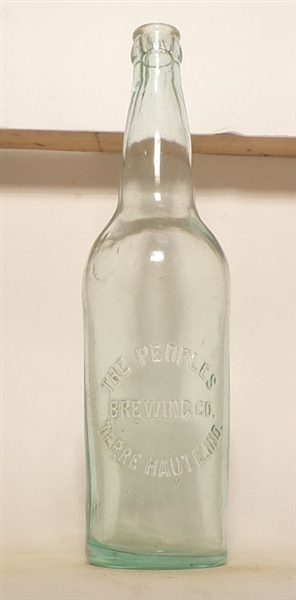 Peoples Brewing Co. Embossed Blob Top Quart Bottle, Terre Haute, IN