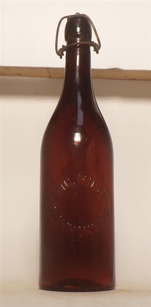 Emil Minck Brewing Co. Embossed Blob Top Quart Bottle,Richmond, IN