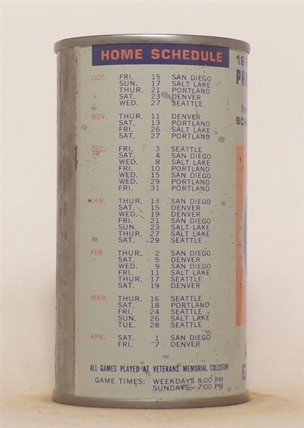 A-1 Phoenix Roadrunners Hockey Schedule 1971-72 Bank Top