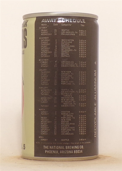 A-1 Phoenix Suns Basketball Schedule 1974-75 Bank Top