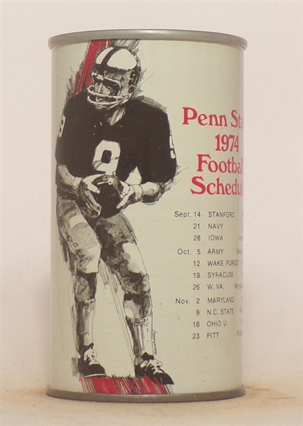 Iron City 1974 Penn State Football Schedule Tab Top