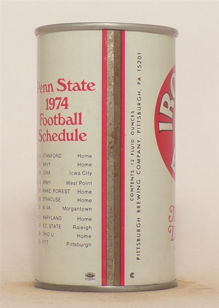 Iron City 1974 Penn State Football Schedule Tab Top
