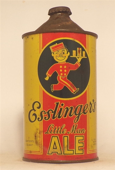 Lot Detail - Esslinger's Ale Quart Cone Top #1