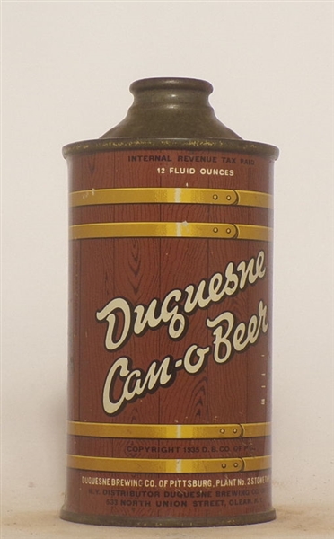 Duquesne Can-O-Beer Low Profile Cone Top