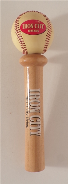 Iron City Bat and Baseball Tap Handle