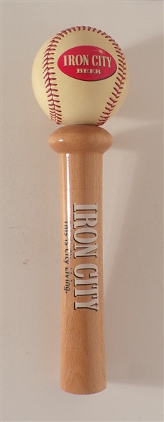 Iron City Bat and Baseball Tap Handle