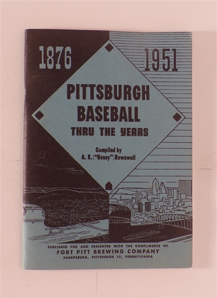 Pittsburgh Baseball 1876-1951 Booklet