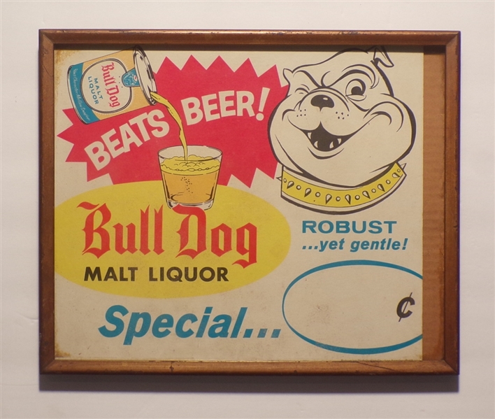 Bull Dog Framed Point of Purchase Display