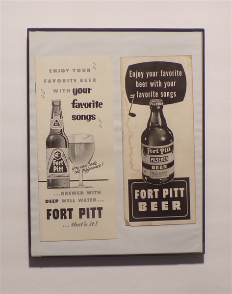 Framed Fort Pitt Beer and Songs