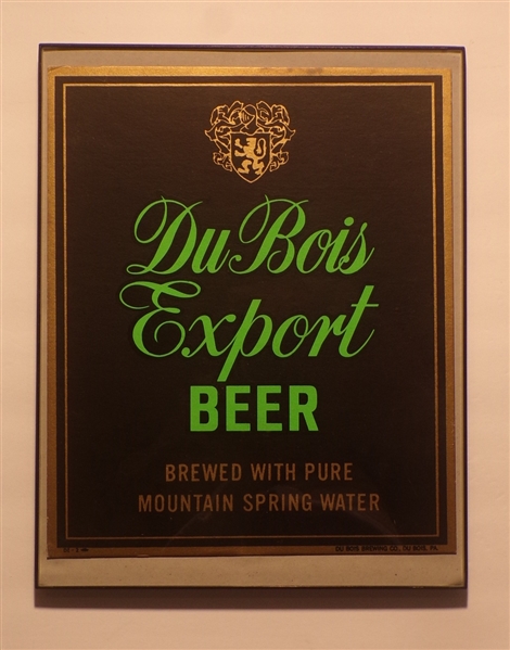 DuBois Export Beer Framed Sign