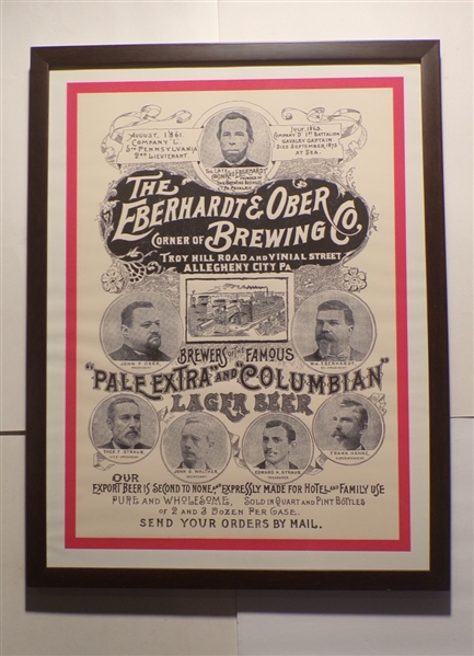 Eberhardt & Ober Brewing Co. Framed Sign