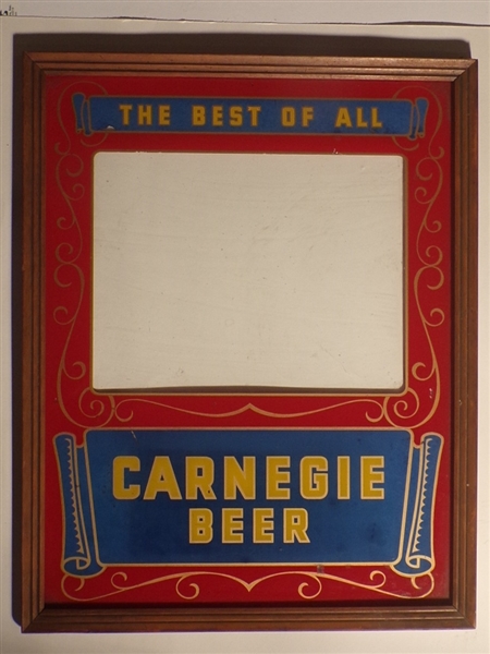 Carnegie Beer Reverse on Glass Sign