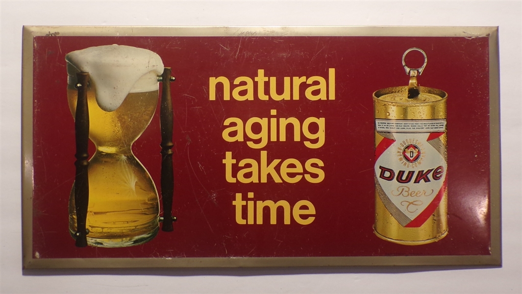 Duke Tin Over Cardboard Sign / Thermometer