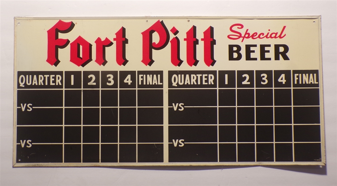 Fort Pitt Football/Baseball 2 Sided Tin Sign #1