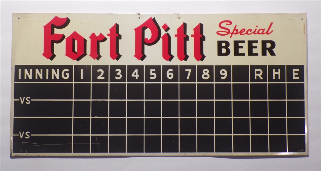 Fort Pitt Football/Baseball 2 Sided Tin Sign #2