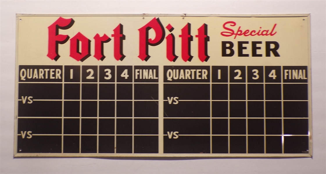 Fort Pitt Football/Baseball 2 Sided Tin Sign #2