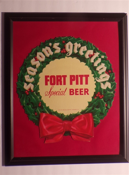 Fort Pitt Season's Greetings Framed Die Cut Christmas Wreath