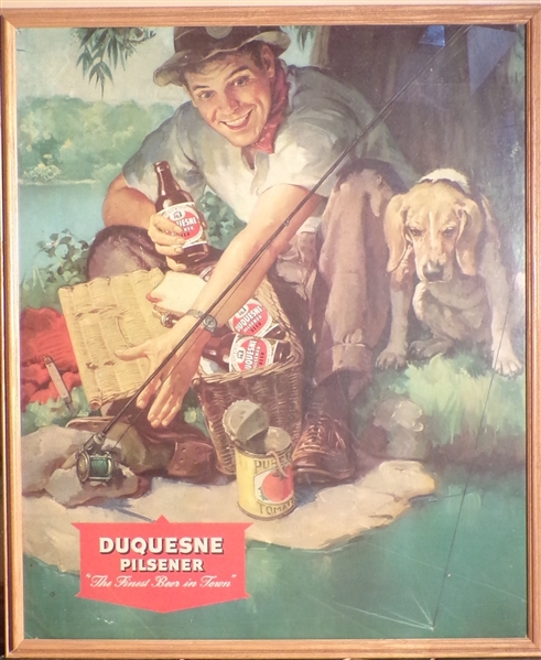 Duquesne Pilsener Fishing Framed Sign