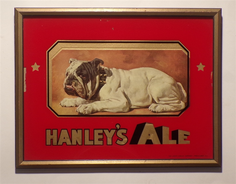 Hanley's Ale Reverse on Glass Sign