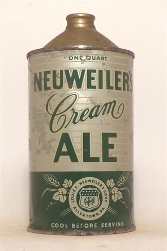 Neuweilers Cream Ale Quart Cone Top #2 (paint touchup)