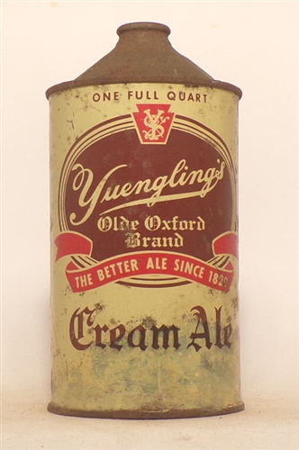 Tough Yuenglings Cream Ale Quart Cone Top