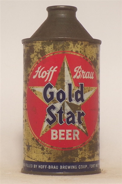 Hoff Brau Gold Star cone top